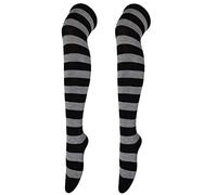 Générique Chaussettes de Noël Chaussettes Hautes Montantes à Rayures Femme Chaussette de Genoux Filles Longues Cuisse Dessus du Genou Jambières pour Femmes Pieds