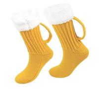 Générique Chaussettes de tasse de bière, chaussettes tricotées amusantes à poignée de bière, chaussettes de sol de nouveauté chaudes d'hiver pour hommes et femmes