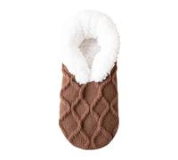 Générique Chaussettes Drôles Cadeau Retraite Message “I Am In Pension” Chausson D’intérieur Polaire Épais Chaud Antidérapant Pour Femmes(Brown, One Size)