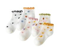 Générique Chaussettes Enfant sans Couture Fille Sneaker Décontractées Écoliers Douces Cheville Sportsocken pour Filles Enfants Motifs Ludiques Confort Respirant Quotidien Marche Décorations Mignonnes