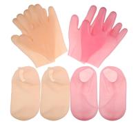Générique Chaussettes Exfoliantes en Silicone Lot de 4 Set de Paires pour Pieds et Mains Utilisation Multifonctionnelle Masque Hydratant Profond pour Soins à Domicile