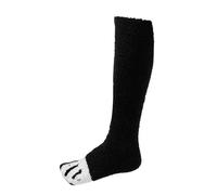 Générique Chaussettes Hautes en Velours Corail pour Filles Bas d'Hiver avec Motif Rayures Élégant de Chat Confortables et Douces (Black, One Size)