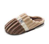 Générique Chaussettes Hautes Homme Rose Poudré Couples Hommes sans Lacet Fourrure Peluche Plat Maison Hiver Bout Rond Garder Chaud Rayure Impression Pantoufles Chaussures Bottine Homme Noire (C, 45)