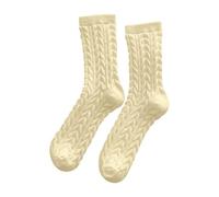 Générique Chaussettes mi-mollet en extra douce pour des chaussons d'hiver thermiques et confortables idéales pour une nuit de sommeil douillette à l'intérieur ou une pendaison de (Yellow One Size)
