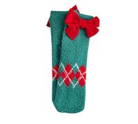Générique Chaussettes mi-tubes en velours corail à motif de Noël pour une chaleur confortable et un style festif élégant (Watermelon Red, One Size)