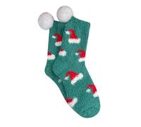 Générique Chaussettes mi-tubes en velours corail à motif de Noël pour une chaleur confortable et un style festif élégant (Mint Green, One Size)