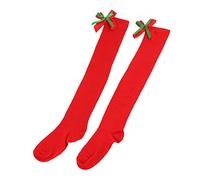 Générique Chaussettes Montantes de Noël Femme, Chaussette Haute Noel D'hiver Douces à Rayures Grande Chaussettes Montantes Collant Lutin Costume de Noël Vacances Cosplay Cadeau D'anniversaire
