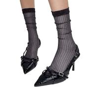 Générique Chaussettes Paillettes Femme Transparentes Chaussettes de Maison, élégantes et Décontractées Chaussette Mode Mi-Mollet Brillantes en Lurex Style Costume de Carnaval pour Fêtes Cosplay