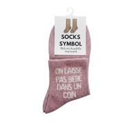 Générique Chaussettes paillettes SOCKS SYMBOL On laisse pas bébé dans un coin