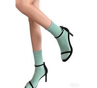 Générique Chaussettes Paillettes - Taille Unique - Parfaite, Unique, Wesh, Tana, Princesse, Pipelette, Raleuse, Gourmande, Aigrie, Lurex Style Chaussettes à Paillettes (Vert menthe)