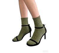 Générique Chaussettes Paillettes - Taille Unique - Parfaite, Unique, Wesh, Tana, Princesse, Pipelette, Raleuse, Gourmande, Aigrie, Lurex Style Chaussettes à Paillettes (Vert Forêt)