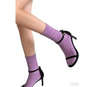 Générique Chaussettes Paillettes - Taille Unique - Parfaite, Unique, Wesh, Tana, Princesse, Pipelette, Raleuse, Gourmande, Aigrie, Lurex Style Chaussettes à Paillettes (Violet Clair)