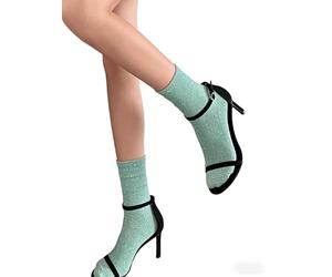 Générique Chaussettes Paillettes - Taille Unique - Parfaite, Unique, Wesh, Tana, Princesse, Pipelette, Raleuse, Gourmande, Aigrie, Lurex Style Chaussettes à Paillettes (Vert menthe)