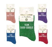 Générique Chaussettes paillettes Team Casse-couille (Rouge)