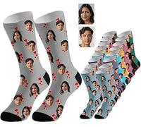 Générique Chaussettes Personnalisée Avec Photo, Chaussette Marrante Chaussettes Photo Visage Novelty Chaussette Personnalisé Chaussette Antidérapantes Chaussettes Fantaisie pour Femmes Hommes