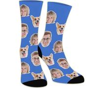 Générique Chaussettes personnalisées avec 3 Photos et Texte, Chaussette Familiale Personnalisée avec 3 Photos, Cadeaux Personnalisés de Saint-Valentin pour petit ami, Cadeaux Personnalisés Femme