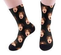 Générique Chaussettes personnalisées avec photo, chaussettes personnalisées avec photos, cadeaux personnalisés de Saint-Valentin pour petit ami Noir