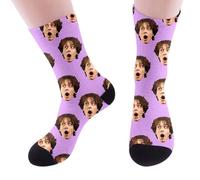 Générique Chaussettes personnalisées avec photo, chaussettes personnalisées avec photos, cadeaux personnalisés de Saint-Valentin pour petit ami Noir