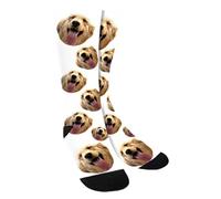 Générique Chaussettes personnalisées avec Photos et textes, chaussettes personnalisées avec photo (FR/ES, Alpha/lettres, Taille unique, Taille normale, Taille normale, I)