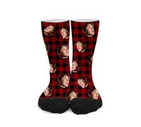 Générique Chaussettes personnalisées avec Photos et textes, chaussettes personnalisées avec photo (FR/ES, Alpha/lettres, Taille unique, Taille normale, Taille normale, D)