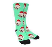 Générique Chaussettes personnalisées avec Photos et textes, chaussettes personnalisées avec photo (FR/ES, Alpha/lettres, Taille unique, Taille normale, Taille normale, H)