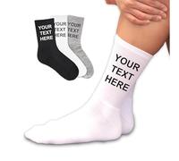Générique Chaussettes personnalisées pour hommes et femmes - Personnalisez vos chaussettes avec votre texte, votre nom. Chaussettes personnalisées imprimées avec texte - Chaussettes courtes