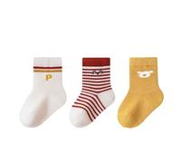 Générique Chaussettes souples pour bébé, sans semelle, pour nouveau-nés, garçons et filles, antidérapantes, antidérapantes, rembourrées (Beige, 3-5 Years)