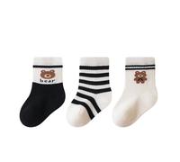Générique Chaussettes souples pour bébé, sans semelle, pour nouveau-nés, garçons et filles, antidérapantes, antidérapantes, rembourrées (Black, 3-5 Years)