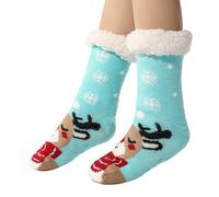 Générique Chausson Chaussettes Fourrées a Paillettes Chaussette De Nuit Femme Polaire Collant Pantoufles Homme Noel Noël Chaussons Chaudes Antidérapantes Hiver Cocooning Pilates Socks Bleu clair