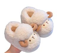 Générique Chausson Enfant Garcon Chaussons d'hiver Chauds doublés de Polaire pour Filles,avec Protection du Talon,pour Tout-Petits et Enfants(White,37)