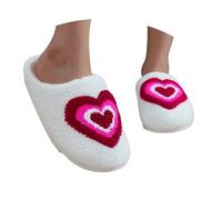 Générique Chausson Femme Chaud - Chausson Botte Femme - Pantoufles d'hiver Confortables pour Couples Adaptées À Une Utilisation Intérieure Et Extérieure avec Un Motif en Forme De Cœur