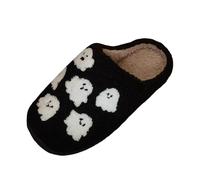 Générique Chausson Femme Chaud,Pantoufles Femme Confortable Chausson Halloween en Peluche à Bout Fermé FantôMes Mignons Pantoufles en Coton Doux pour La Maison Automne Et Hiver