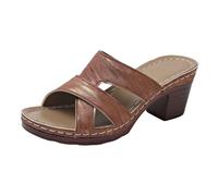 Générique Chausson Femme éTé Confortable,Chaussons élégants pour Femmes,à Porter au Quotidien,avec Tige en Cuir et Talon compensé de 7 cm,Parfaits l'été associer Un Jean