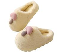 Générique Chausson Femme Hiver - Slippers for Women&Men Memory Foam Retro Soft Plush Warm Slip on Christmas Slippers Cute Checkered Cozy Indoor Outdoor Slippers (Yellow 37)