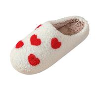 Générique Chausson Femme Homme De Champignon en Mousse À Mémoire Antidérapant Semelle Pantoufles Fourrure Douces Bout Fermés Pantoufles Homme Bois Plancher Automne Hiver 39 EU Rouge1
