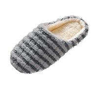 Générique Chausson Homme Et Femme en Peluche Chaude Semelle en Caoutchouc Slippers Fourrure Douces Bout Fermés Pantoufles Homme Bois Plancher Automne Hiver 39 EU C