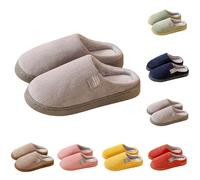 Générique Chaussons Chaud pour Femme Maison Pantoufles Peluche Bout Fermé Chaussons décontractés antidérapantes Pantoufles Slip on pour Automne Hiver, intérieures, Chambre, Bois Plancher