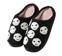 Générique Chaussons d'Halloween pour femmes et hommes, doux, pelucheux, pour les vacances d'hiver, confortables, la chambre coucher, l'intérieur et l'extérieur Hautes Chaussettes Noires (M, 44)