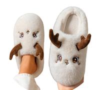 Générique Chaussons d'hiver Unisexes Confortables avec Semelle pour Un Confort et Une Chaleur intérieurs. Chaussures en Polaire Douce et antidérapante. Parfait pour (A-Beige, 38-39)