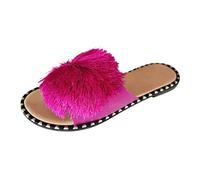 Générique Chaussons en Peluche pour La Maison Mesdames mode été bohème fling décoration bout ouvert sandales à fond plat