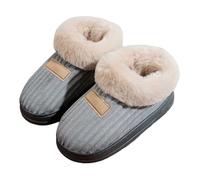 Générique Chaussons en Velours côtelé avec Bride arrière, Chaussures Confortables pour l'intérieur et l'extérieur, pour l'automne et l'hiver (Grey-C, 39)