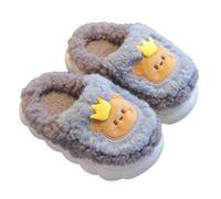 Générique Chaussons Enfants Garçons Fille Animé Mémoire Forme Confortables Maison Chaudes Pantoufles Douces Antidérapantes Intérieur Hiver (Light Gray, 32 Big Kids)