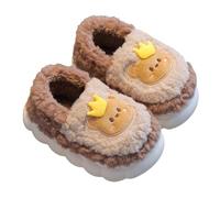 Générique Chaussons Enfants Garçons Fille Animé Mémoire Forme Confortables Maison Chaudes Pantoufles Douces Antidérapantes Intérieur Hiver (Coffee, 27.5 Little Child)