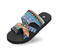 Générique Chaussons Femme Bout Ouvert Plats Enfiler Confortables Usage Quotidien Décontracté Plage Été Tissu Design Parfait Tenues Shorts Jupes Chaussures (Sky Blue, 38)