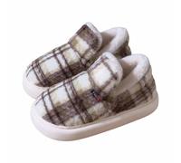 Générique Chaussons Femme Chaud,Pantoufles en Peluche Hiver,Chaussons d'hiver Confortables à Semelles Souples et Montantes, parfaitsle Froid et l'intérieur, Style élégant. (Grey, 37)