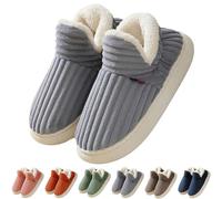 Générique Chaussons Femme Homme Hiver Chaud Pantoufles Confortable Fermé Mousse Mémoire Antidérapantes l'intérieur et l'extérieur