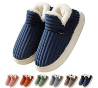 Générique Chaussons Femme Homme Hiver Chaud Pantoufles Confortable Fermé Mousse Mémoire Antidérapantes l'intérieur et l'extérieur