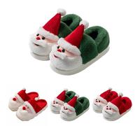 Générique Chaussons Femme Homme Noel Pantoufles Motif Père Noël et Renne Hiver Chaud Maison Chausson de Noel Mignon Doux et Confort Antidérapante Pelucheuses Pantoufle Noel Intérieur/Extérieur