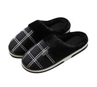 Générique Chaussons Femme Pantoufles Ete Mules D'halloween Cerise Femmes Hiver Court Peluche Mémoire Mousse Chaud Coton Mixte Adulte Pantoufle Slippers Homme Le noir 46