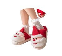 Générique Chaussons Fille mémoire Confort antidérapant Chaud Doux Hiver intérieur extérieur Maison Adolescente Jeune (Red, 32 Big Kids)